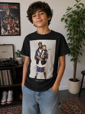 Kobe Bryant Black Graphic T-Shirt with Champion G.O.A.T Print Nike